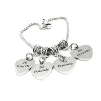 Weight Loss Tracker Charm Bracelet, Weight Loss Celebration Bracelet, Weight Loss Jewelry, Celebration Jewelry, Gift For Her, Pounds Lost