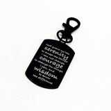 Serenity Prayer Black Engraved Clip On Charm, Recovery Prayer, Bag Charm, Serenity Courage Wisdom, Serenity Prayer Gift, Key Chain Charm