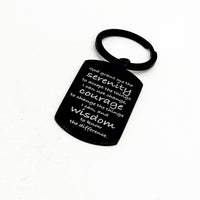 Serenity Prayer Black Engraved Key Chain, Serenity Courage Wisdom, Serenity Prayer Gift, Serenity Prayer Charm, Christian Recovery, Believer