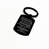 Serenity Prayer Black Engraved Key Chain, Serenity Courage Wisdom, Serenity Prayer Gift, Serenity Prayer Charm, Christian Recovery, Believer