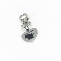 My Home State Clip ON Charm, Planner Gift, My Heart Is In My Home State, Remembering Home, Home State Pride, My Heart Is In, Moving Away