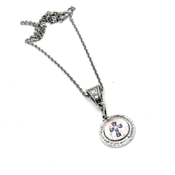 Cross Charm Pendant Necklace, Believer Gift, Baptism, Confirmation, Sunday School Gifts, Bible Study Gifts, Scripture Memorization