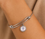 Cross Cabochon Charm Bracelet, Faith Gift, Believer Gift, Christian, Baptism Gift, Confirmation, Daughter, Wife, Pastor, Sunday School Gift