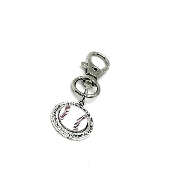 Baseball Cabochon Clip On Charm,Baseball Mom, Baseball Bag Charm, Love My Baseball Player, Wife Gift, Coach's Wife, Key Chain Charm
