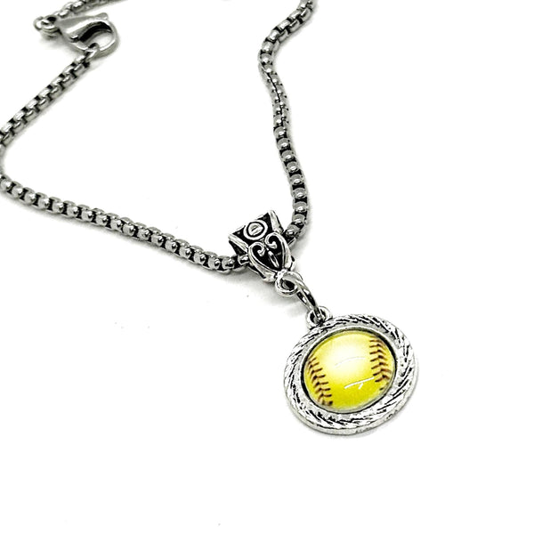 Softball Pendant Necklace, Mom Gift, Wife Gift, Gift For Her, Sports Mom, Softball Player, Team Mom, Friend Gift, Senior Mom Gift