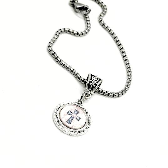 Cross Cabochon Pendant Necklace, Believer Gift, Baptism, Faith, Christian, Gift For Her, Daughter, Sunday School Gift, Pastor's Wife, Sunday