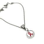 Red Ribbon Pendant Necklace, Red Ribbon Jewelry, Red Ribbon Gift, ALS Supporter Gift, Diagnosis Gift, HIV and AIDS Support, Heart Disease