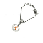 Orange Ribbon Pendant Necklace, Orange Ribbon Charm, Melanoma Awareness, Leukemia, Cultural Diversity, Kidney Cancer, Suicide Prevention