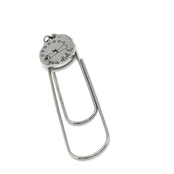 You Did It Graduation Charm Bookmark, Graduation Gift, College Graduation, High School Graduation, School Gift, Student Gift, Motivating