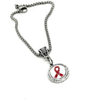 Red Ribbon Pendant Necklace, Red Ribbon Jewelry, Red Ribbon Gift, ALS Supporter Gift, Diagnosis Gift, HIV and AIDS Support, Heart Disease