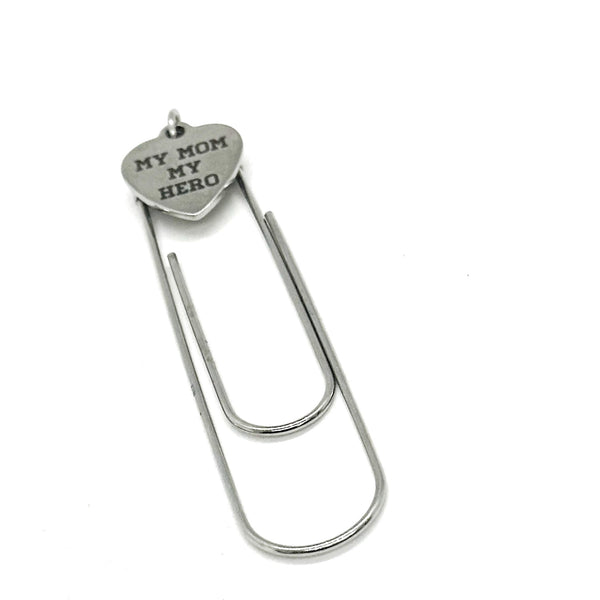 My Mom My Hero Charm Bookmark, Mothers Day Gift, Mom Birthday, Mom Love, Gift For Mom, Gift For Her, Gift From Kids, Reader Gift, Bible