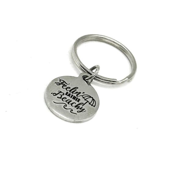 Feelin Rather Beach Charm Key Chain, Beach Lover, Beach Trip Gifts, Beach House Key Ring, Wife Gift, Daughter, Mom, Friend, Girls Trip