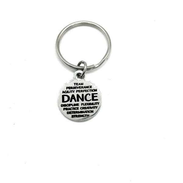 Dance Words Charm Key Chain, Dancer Gifts, Daughter Gift, Dance Team, Dance Squad, Gift For Her, Dance Instructor, Dance Key Ring, Dancing