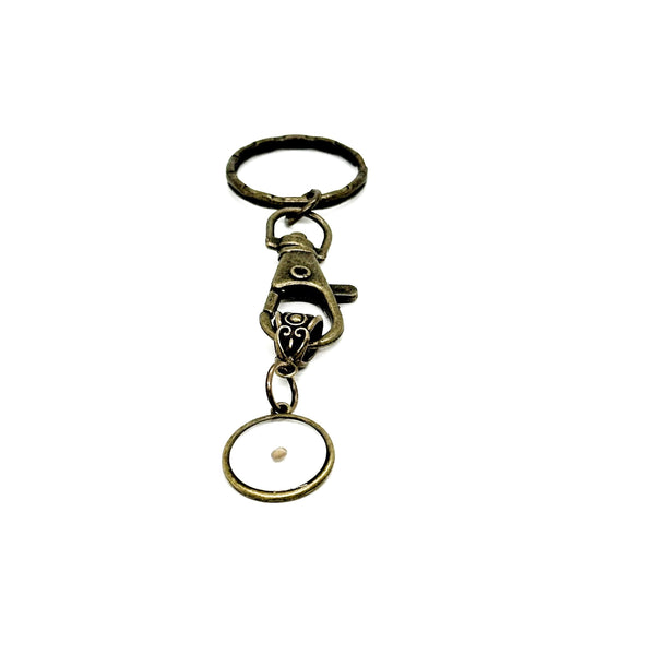 Antique Bronze Round Mustard Seed Charm Key Chain, Mustard Seed Gift, Believer, Mustard Seed Faith Gifts, Scripture Gifts, Christian Gifts