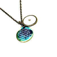 Antique Brass Mustard Seed Scripture Pendant Necklace, Faith Gifts, Matthew 17 20, Mustard Seed Christian Jewelry, Believer Gifts, Christian