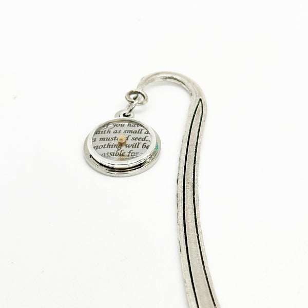 Mustard Seed Scripture Charm Bookmark, Faith Gift, Matthew 17 20, Mustard Seed Faith, Christian Gift, Bible Bookmark, Baptism Gift, Believer