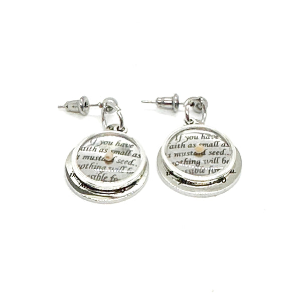 Mustard Seed Verse Earrings, Mustard Seed Jewelry, Matthew 17 20, Mustard Seed Faith Jewelry, Scripture Gifts, Faith, Believer, Christian