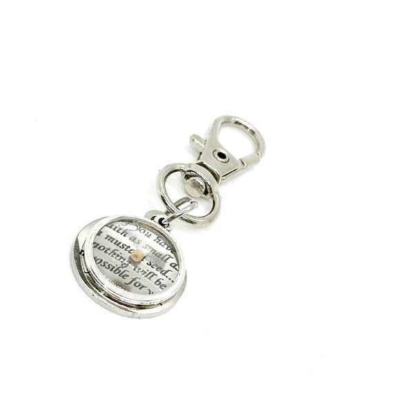 Mustard Seed Scripture Clip On Charm, Matthew 17 20 Charm, Clip On Charm, Purse Charm, Key Chain Charm, Christian Gifts, Scripture Gifts