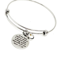 Mustard Seed Scripture Charm Bracelet, Matthew 17 20, Mustard Seed Jewelry Gifts, Christian Jewelry, Mustard Seed Faith, Mountain Moving