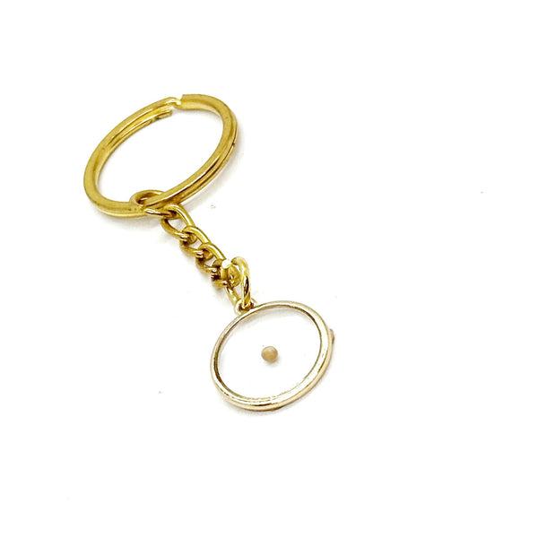 Goldtone Mustard Seed Key Chain, Believer, Mustard Seed Faith Gift, Oval Mustard Seed Charm, Christian, Faith Keychain, Matthew 17 20