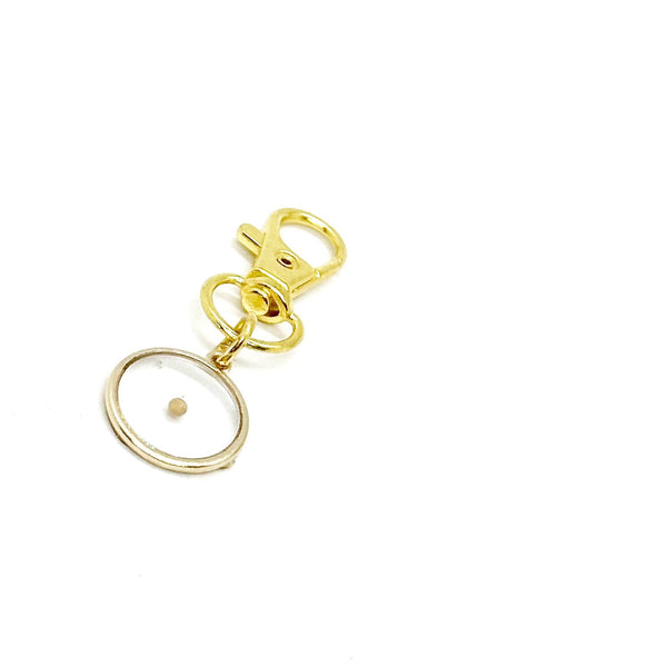 Goldtone Mustard Seed Round Clip On Charm, Key Chain Charm, Purse Charm, Matthew 17 20 Charm, Mustard Seed Faith Gifts, Just A Little Faith