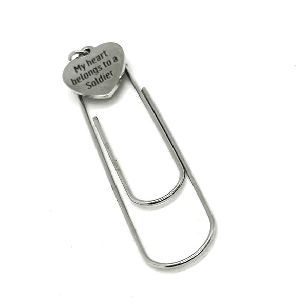 My Heart Belongs To A Soldier Charm Bookmark, Soldier Son, Soldier Daughter, Soldier Wife, Soldier Husband, Bible Bookmark, Reader Gift