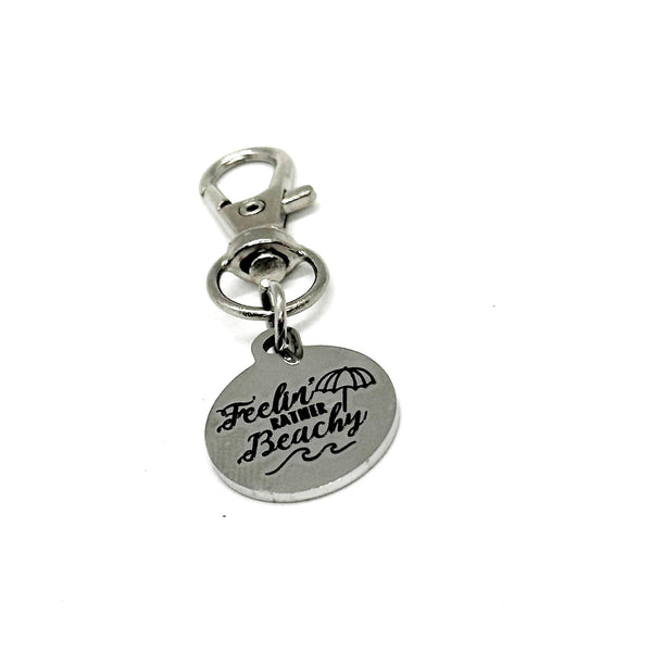 Feelin Rather Beachy Clip On Charm, Bag Charm, Beach Getaway, Gift For Her, Wife Gift, Beach Bag Charm, Friend Gift, Girls Trip, Beach Lover