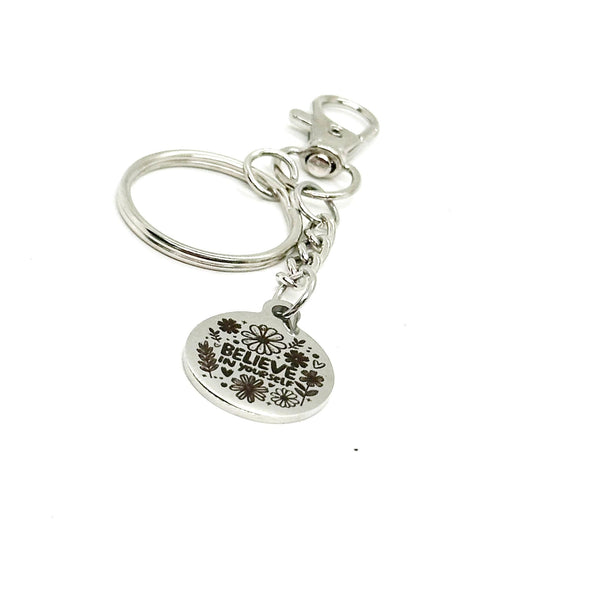 Believe In Yourself Clip On Charm Key Chain, Gift For Her, Motivating, Encouraging, Graduation Gift, New Job, Entrepreneur, Going To College