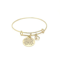 Mustard Seed Goldtone Scripture Bracelet, Matthew 17 20, Mustard Seed Jewelry, Christian Jewelry, Mustard Seed Faith Jewelry Gift For Her
