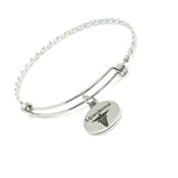 Lipedema Medical Condition Charm Bangle Bracelet, Medical Condition Notice, Gift For Her, Awareness, Caregiver Notice, Medical Caduceus