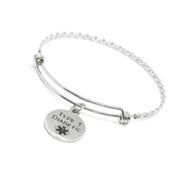 Type 1 Diabetic Medical Condition Charm Bangle Bracelet, Medical Notice, Gift For Her, Awareness, Caregiver Notice, Medical Caduceus