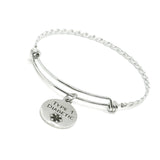 Type 1 Diabetic Medical Condition Charm Bangle Bracelet, Medical Notice, Gift For Her, Awareness, Caregiver Notice, Medical Caduceus