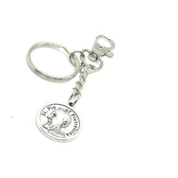 Saint Pio of Pietrelcina Charm Clip On Key Chain, Patron Saint of Civil Defense, Volunteers, Adolescents, Stress Relief, January Blues