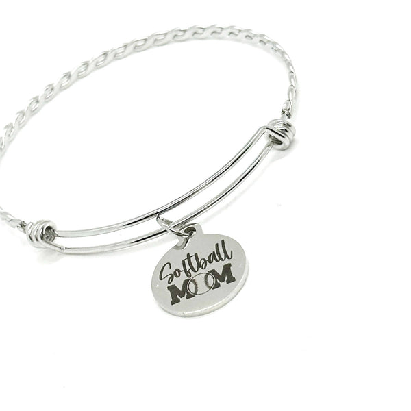 Softball Mom Charm Bracelet, Wife Gift, Proud of my Softball Player, Softball Daughter, Gift For Her, Team Moms, Senior Mom Gifts