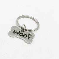 Woof Dog Bone Charm Key Chain, Dog Lover, Dog Adoption, Dog Collar Charm, Gift For Her, Dog Rescue Gift, Friend Gift, Wife Gift, Daughter