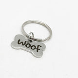 Woof Dog Bone Charm Key Chain, Dog Lover, Dog Adoption, Dog Collar Charm, Gift For Her, Dog Rescue Gift, Friend Gift, Wife Gift, Daughter