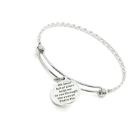 Saint Pio of Pietrelcina Charm Bangle Bracelet, Patron Saint of Civil Defense, Volunteers, Adolescents, Stress Relief, January Blues