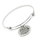 A Great Teacher Is Impossible To Forget Charm Bangle Bracelet, Teacher Gift, Wife, Daughter, Love Teaching, Gift For Her, Back To School