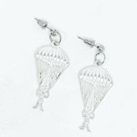 Parachutist Earrings Skydiver Dangle Earrings Adventure Jewelry Gift Freefall Statement Earrings Quirky Handmade Gift Gift For Her Friend