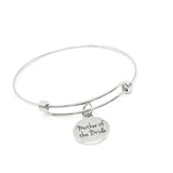 Mother Of The Bride Stainless Steel Charm Bracelet Wedding Gift For Mom Bride Keepsake Jewelry 19mm Round Heartfelt Sentimental