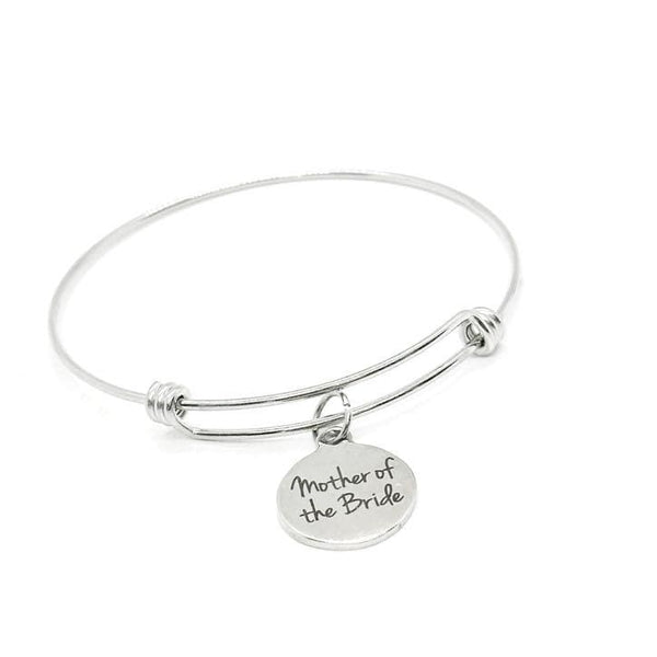 Mother Of The Bride Stainless Steel Charm Bracelet Wedding Gift For Mom Bride Keepsake Jewelry 19mm Round Heartfelt Sentimental