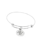 Friendship Symbol Charm Bracelet Stainless Steel 19mm Round Charm Meaningful Gift For Best Friend Adjustable Bangle Jewelry