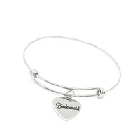 Bridesmaid Charm Bracelet Stainless Steel Heart Wedding Party Jewelry Proposal Gift For Bridesmaid Bridal Shower Favor Adjustable Bangle