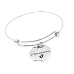 Born Into Heaven Charm Bracelet Stainless Steel Memorial Jewelry Baby Loss Keepsake Infant Remembrance Gift Infant Loss Adjustable Bangle
