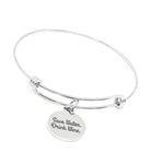 Save Water Drink Wine Charm Bracelet Stainless Steel Wine Lover Gift Funny Jewelry For Her Adjustable Bangle Wine Quote Bracelet