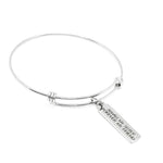 Dream Big Charm Bracelet Stainless Steel Inspirational Jewelry Long Tag Motivational Gift Adjustable Bangle Uplifting Bracelet For Her