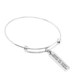 Dream Big Charm Bracelet Stainless Steel Inspirational Jewelry Long Tag Motivational Gift Adjustable Bangle Uplifting Bracelet For Her