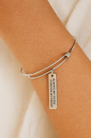 Dream Big Charm Bracelet Stainless Steel Inspirational Jewelry Long Tag Motivational Gift Adjustable Bangle Uplifting Bracelet For Her