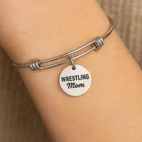 Wrestling Mom Bracelet Stainless Steel Adjustable Wire Bangle Gift For Sports Moms Team Support Jewelry Charm For Proud Wrestling Mothers