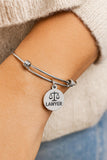 Lawyer Stainless Steel Charm Bangle Bracelet Adjustable Jewelry Gift For Attorney Law Student Graduation Court Legal Professional